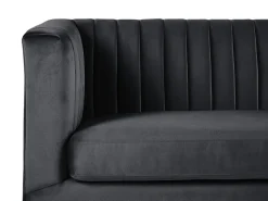 Beliani 3-Istuttava Sohva Samettinen Musta Arvika Flash Sale