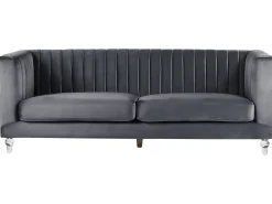 Beliani 3-Istuttava Sohva Samettinen Tummanharmaa Arvika Best Sale