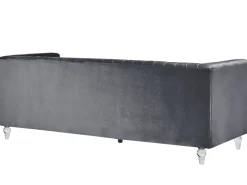 Beliani 3-Istuttava Sohva Samettinen Tummanharmaa Arvika Best Sale