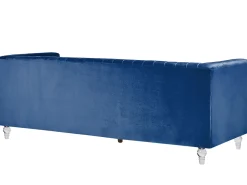 Beliani 3-Istuttava Sohva Samettinen Sininen Arvika Shop