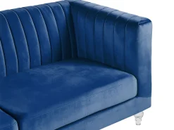 Beliani 3-Istuttava Sohva Samettinen Sininen Arvika Shop