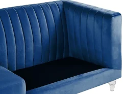 Beliani 3-Istuttava Sohva Samettinen Sininen Arvika Shop