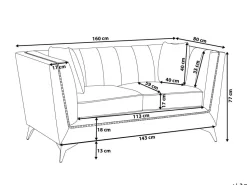 Beliani 2-Istuttava Sohva Samettinen Sinivihrea Gaula Cheap