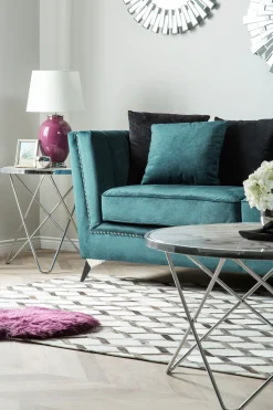 Beliani 2-Istuttava Sohva Samettinen Sinivihrea Gaula Cheap