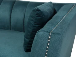 Beliani 2-Istuttava Sohva Samettinen Sinivihrea Gaula Cheap
