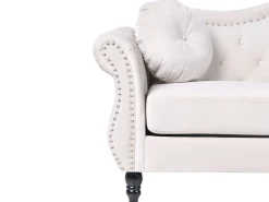 Beliani 2-Istuttava Sohva Samettinen Beige Skien Discount