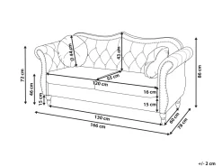 Beliani 2-Istuttava Sohva Samettinen Beige Skien Discount
