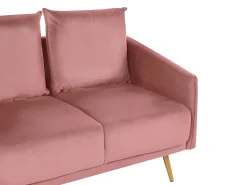 Beliani 2-Istuttava Sohva Samettinen Vaaleanpunainen Maura Clearance