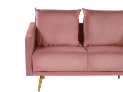 Beliani 2-Istuttava Sohva Samettinen Vaaleanpunainen Maura Clearance