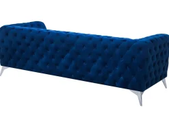Beliani 3-Istuttava Sohva Samettinen Sininen Sotra Best Sale