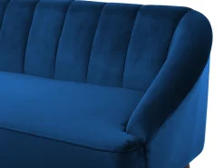 Beliani 3-Istuttava Sohva Samettinen Laivastonsininen Alsvag Hot