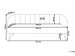 Beliani 3-Istuttava Sohva Samettinen Laivastonsininen Alsvag Hot