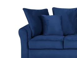 Beliani 3-Istuttava Sohva Samettinen Laivastonsininen Bornholm Fashion