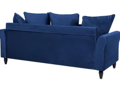 Beliani 3-Istuttava Sohva Samettinen Laivastonsininen Bornholm Fashion
