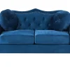 Beliani 2-Istuttava Sohva Samettinen Sininen Skien Discount