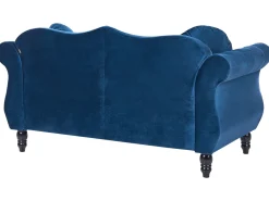 Beliani 2-Istuttava Sohva Samettinen Sininen Skien Discount