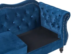 Beliani 2-Istuttava Sohva Samettinen Sininen Skien Discount