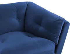 Beliani 3-Istuttava Sohva Samettinen Sininen Lenvik Outlet