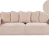 Beliani 3-Istuttava Sohva Vakosametti Lohenpunainen Viskan New