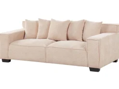 Beliani 3-Istuttava Sohva Vakosametti Lohenpunainen Viskan New