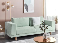Beliani 3-Istuttava Sohva Vakosametti Mintunvihrea Nivala Store