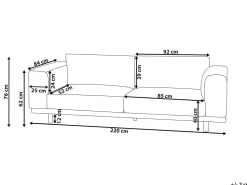 Beliani 3-Istuttava Sohva Vakosametti Mintunvihrea Nivala Store