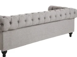 Beliani 4-Istuttava Sohvaryhma Kangas Vaaleanharmaa Chesterfield New