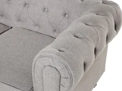 Beliani 4-Istuttava Sohvaryhma Kangas Vaaleanharmaa Chesterfield New