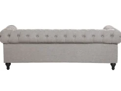 Beliani 4-Istuttava Sohvaryhma Kangas Vaaleanharmaa Chesterfield New