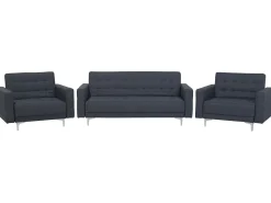 Beliani 5-Istuttava Sohvaryhma Kangas Tummanharmaa Aberdeen Hot