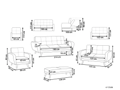 Beliani 6-Istuttava Sohvaryhma Kangas Musta Florli Outlet