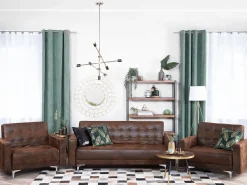 Beliani 5-Istuttava Sohvaryhma Keinonahka Ruskea Aberdeen Fashion