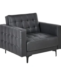 Beliani 5-Istuttava Sohvaryhma Keinonahka Musta Aberdeen Cheap