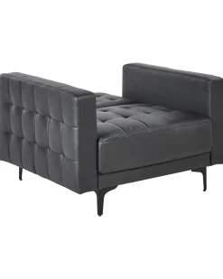 Beliani 5-Istuttava Sohvaryhma Keinonahka Musta Aberdeen Cheap