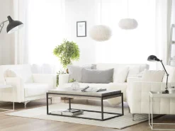 Beliani 5-Istuttava Sohvaryhma Keinonahka Valkoinen Aberdeen Cheap