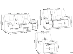 Beliani 6-Istuttava Sohvaryhma Manuaalisesti Saadettava Kangas Ruskeanharmaa Bergen Sale