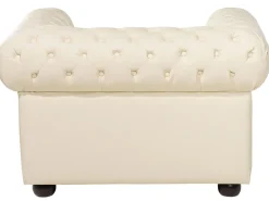 Beliani 4-Istuttava Sohvaryhma Nahka Kermanvalkoinen Chesterfield Hot