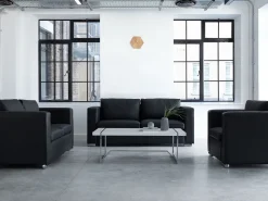 Beliani 6-Istuttava Sohvaryhma Nahka Musta Helsinki Online