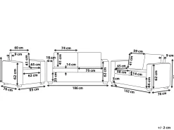 Beliani 6-Istuttava Sohvaryhma Nahka Valkoinen Helsinki Sale