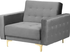 Beliani 5-Istuttava Sohvaryhma Sametti Harmaa Aberdeen Best Sale