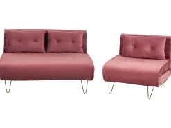 Beliani 3-Istuttava Sohvaryhma Sametti Vaaleanpunainen Vestfold Sale