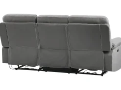 Beliani 6-Istuttava Sohvaryhma Sametti Sahkosaadettava Tummanharmaa Bergen Best