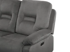 Beliani 6-Istuttava Sohvaryhma Sametti Sahkosaadettava Tummanharmaa Bergen Best