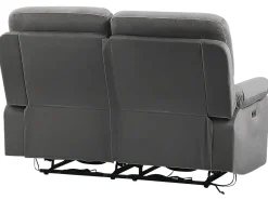 Beliani 6-Istuttava Sohvaryhma Sametti Sahkosaadettava Tummanharmaa Bergen Best