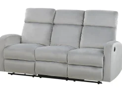 Beliani 6-Istuttava Sohvaryhma Sametti Saadettava Vaaleanharmaa Verdal Cheap