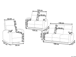 Beliani 6-Istuttava Sohvaryhma Sametti Saadettava Vaaleanharmaa Verdal Cheap