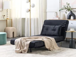 Beliani 3-Istuttava Sohvaryhma Sametti Musta Vestfold Discount