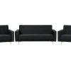 Beliani 5-Istuttava Sohvaryhma Sametti Musta Aberdeen Store