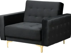 Beliani 5-Istuttava Sohvaryhma Sametti Musta Aberdeen Store