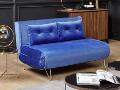 Beliani 3-Istuttava Sohvaryhma Sametti Laivastonsininen Vestfold Clearance